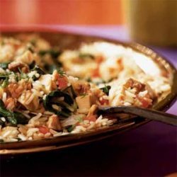 Pilaf with Chicken, Spinach, and Walnuts recipe
