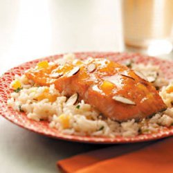 Apricot-Glazed Salmon with Herb Rice recipe