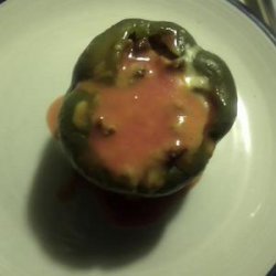 Turkey and Brown Rice Stuffed Peppers w/ Tangy Tomato Sauce recipe