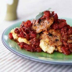 Chicken with Prosciutto and Tomatoes Over Polenta recipe