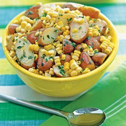 Herb Buttered Potatoes and Corn recipe