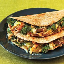 Chicken, Mustard Greens, and Gruyère Quesadillas recipe