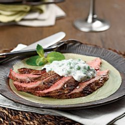 Chilled Sliced Lamb with Minted Pea Sauce recipe