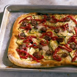 Sausage, Zucchini, and Pepper Pizza recipe