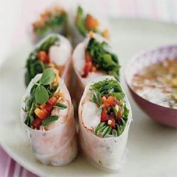 Shrimp and Crunchy Vegetable Spring Rolls with Sweet and Sour Chili Sauce recipe