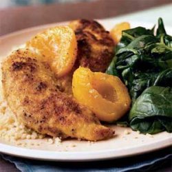 Chicken Tenders with Apricots and Sauteed Spinach recipe