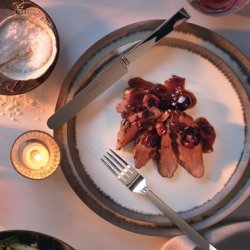 Seared Duck Breast with Cherries and Port Sauce recipe