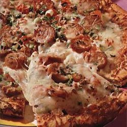 Duck Sausage Pizza with Green Onions and Tomato recipe