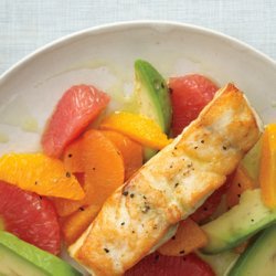 Pan-Roasted Sea Bass with Citrus and Avocado Oil recipe