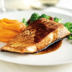 Arctic Char with Chinese Broccoli and Sweet Potato Purée recipe