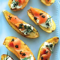 Cumin-Roasted Potatoes with Caviar and Smoked Salmon recipe
