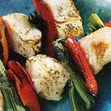 Halibut and Red Pepper Skewers with Chili-Lime Sauce recipe