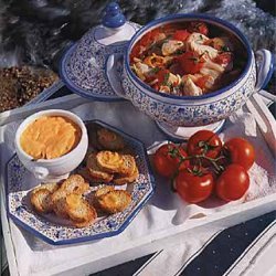 Fish Soup with Tomatoes and Red Pepper-Garlic Sauce recipe