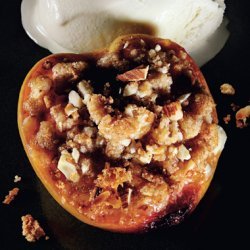 Roasted Peaches with Amaretti Crumble recipe