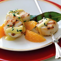 Sea Scallop Brochettes with Orange-Saffron Aïoli recipe