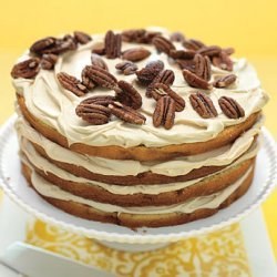 Banana Layer Cake with Caramel Cream and Pecans recipe