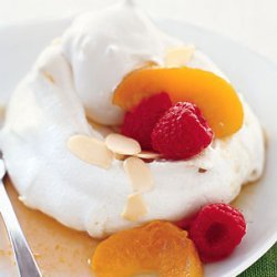 Apricot-Raspberry Pavlovas with Sliced Almonds recipe