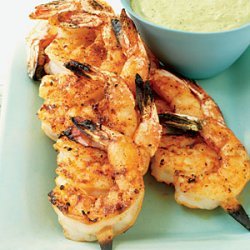 Juicy Shrimp with Roasted Chile and Avocado Sauce recipe