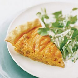 Andouille–and–Sweet Potato Pie with Tangy Apple Salad recipe