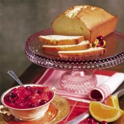 Ginger Pound Cake with Glazed Cranberry Ambrosia recipe