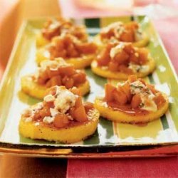 Polenta with Port-Poached Quince and Blue Cheese recipe