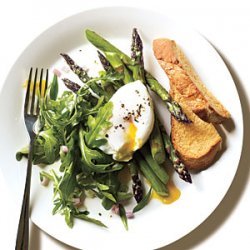 Roasted Asparagus and Arugula Salad with Poached Egg recipe
