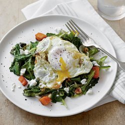 Sauteed Greens with Olive Oil-Fried Eggs recipe