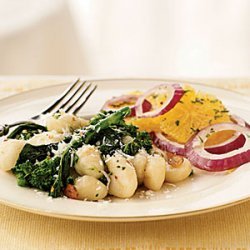 Gnocchi with Broccoli Rabe, Caramelized Garlic, and Parmesan recipe