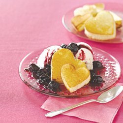 Pound-Cake Hearts with Cherry Sauce recipe