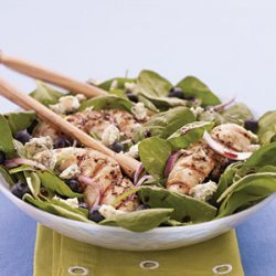 Chicken, Spinach, and Blueberry Salad with Pomegranate Vinaigrette recipe