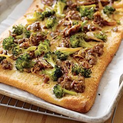 Broccoli and Sausage Focaccia recipe
