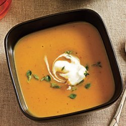 Roasted Chestnut Soup with Thyme Cream recipe