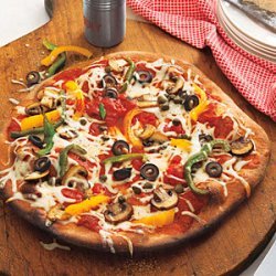 Mushroom, Pepper, Olive and Capers Pizza recipe