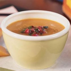 Carrot and Sweet Potato Soup with Cranberry Relish recipe