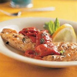 Grilled Lemon-Basil Snapper with Roasted Peppers recipe