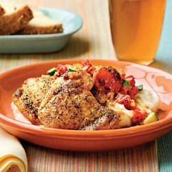 Chicken Thighs With Chunky Tomato Sauce recipe