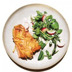 Potato-Crusted Salmon With Watercress Salad recipe