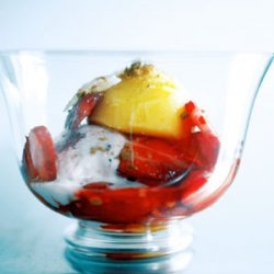 Strawberry-Mango Parfaits with Ginger Topping recipe