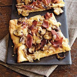 Bacon, Onion, and Mushroom Pizza recipe