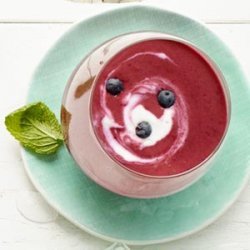 Blueberry and Yogurt Soup with Lime Swirl recipe