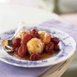Hazelnut-Coated Ricotta Balls with Roasted Grapes recipe