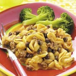 Beefy Shells and Cheese recipe