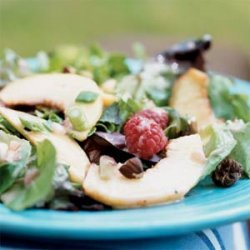 Peaches and Mixed Greens Salad recipe