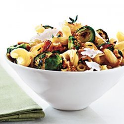 Cavatappi with Browned Brussels Sprouts and Buttery Breadcrumbs recipe