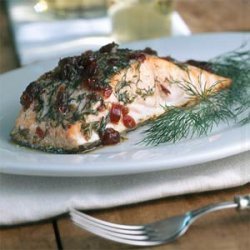 Alder-roasted Salmon with Dill and Cranberries recipe