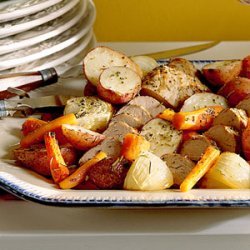 Oven-Roasted Vegetables and Pork recipe