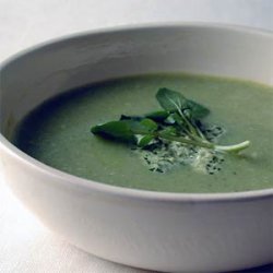 Zucchini-Buttermilk Soup with Watercress Pesto recipe