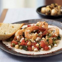 Shrimp with Lemon, Mint, and Goat Cheese recipe