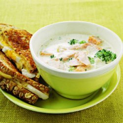 Salmon, Sweet Potato, and Broccoli Chowder recipe