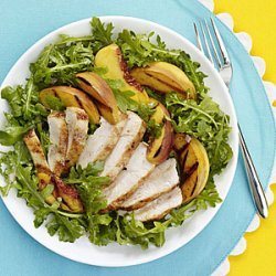Grilled Chicken, Peach and Arugula Salad recipe